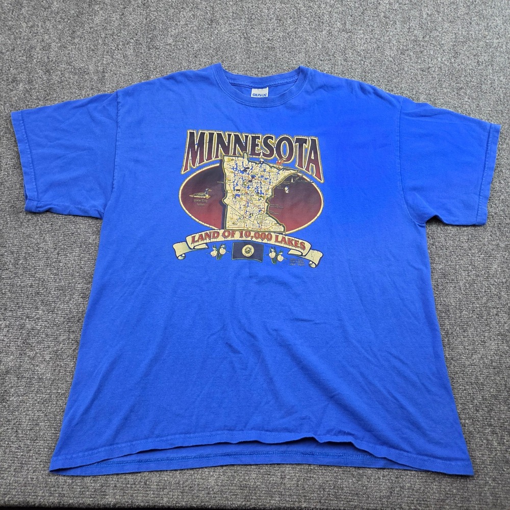 Vintage Minnesota Tshirt Mens XL Land of 10000 Lakes Graphic Souvenir Tee Y2K